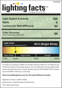 Lighting Facts Label