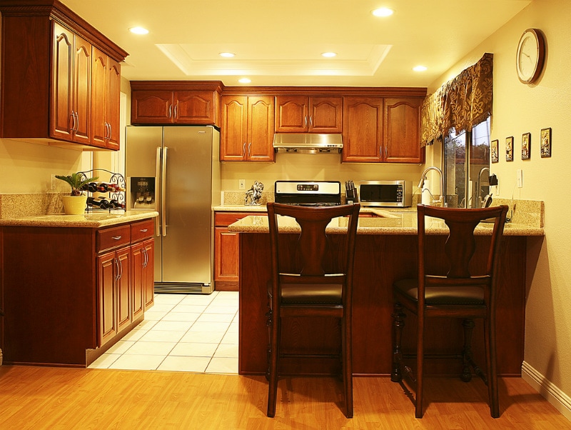 kitchen soffit with recessed lighting